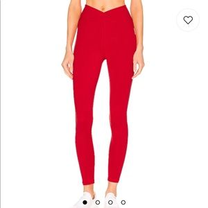 Red Ribbed Legging